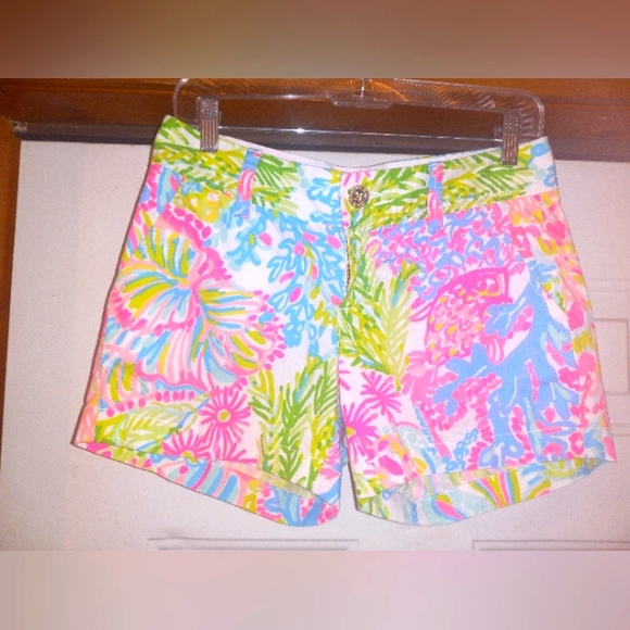 Lilly Pulitzer Callahan Size 0 NWOT Lovers Coral Vacation resort short - Picture 2 of 13